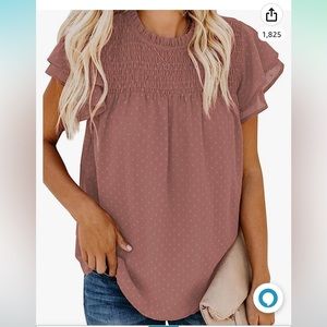 Mauve Swiss Dot Blouse Size L